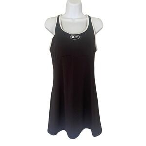 Reebok Retro Active Tennis Dress‎ Black White Trim Slim Fit Medium M New